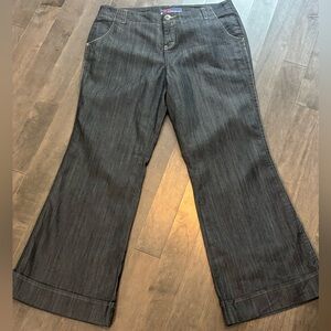 Mwah Jeans Women’s 16W Flare Leg Y2K Trendy Dark Wash Denim Pants Lightweight